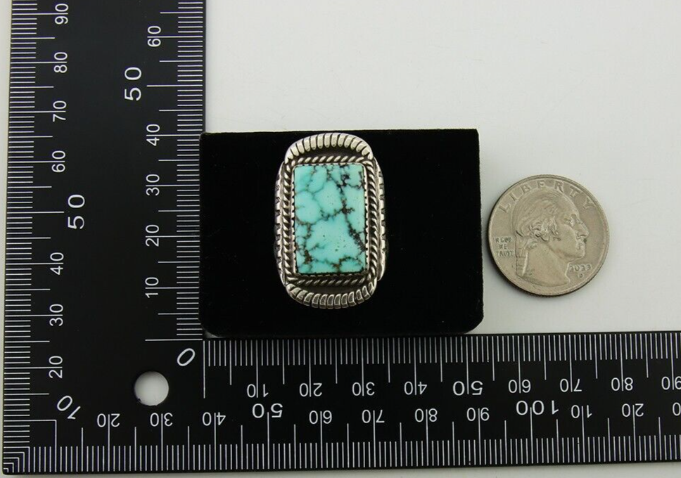 Vintage Navajo Ring 925 Sterling Silver Turquoise Native American Artist C.50's