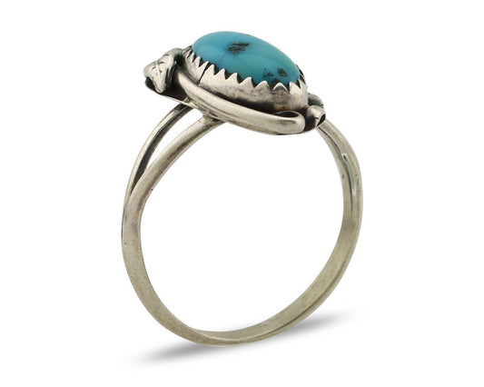 Navajo Ring 925 Silver Turquoise Artist Signed SkyStone Creations C.80's