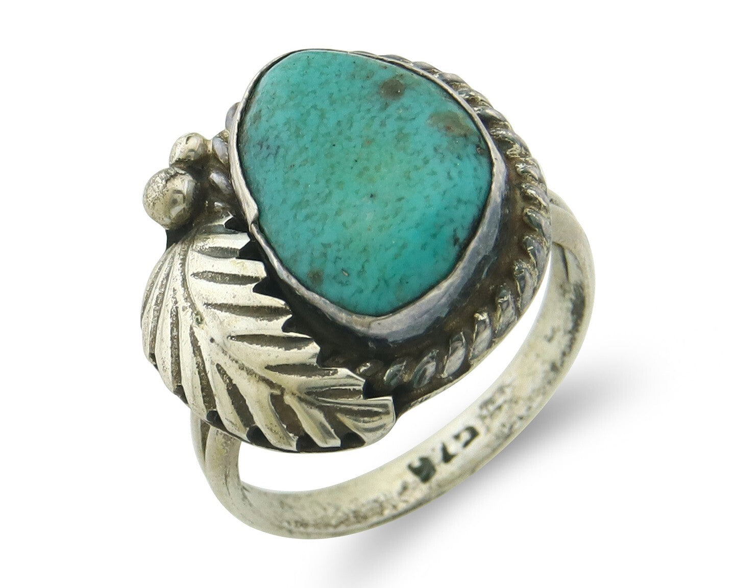Vintage Navajo Ring 925 Sterling Natural Gemstone Native Artist Size 5.75
