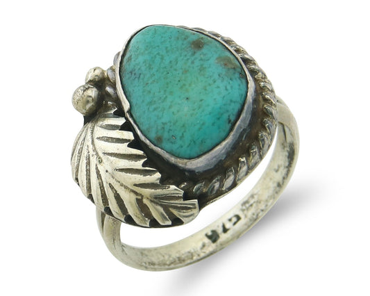 Vintage Navajo Ring 925 Sterling Natural Gemstone Native Artist Size 5.75