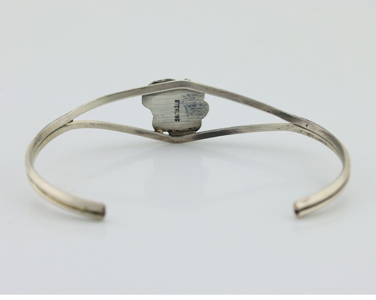 Navajo Bracelet 925 Silver Sleeping Beauty Turquoise Native American Artist C80s