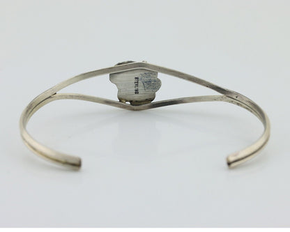 Navajo Bracelet 925 Silver Sleeping Beauty Turquoise Native American Artist C80s
