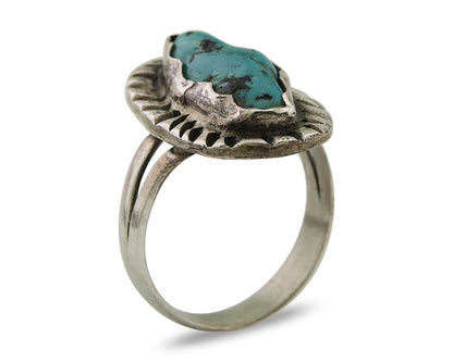 Navajo Handmade Ring 925 Silver Turquoise Native American Artist C.80's