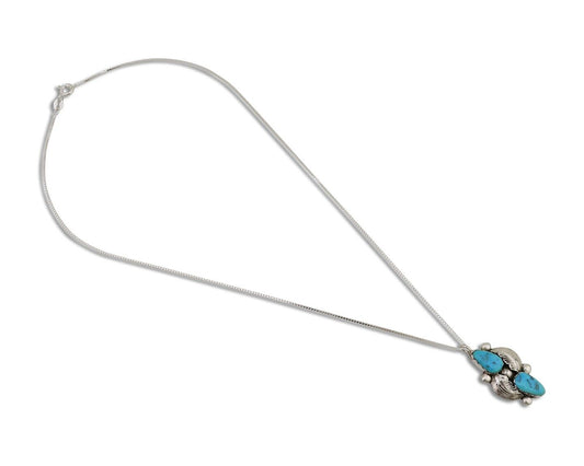 Navajo Turquoise Handmade Necklace 925 Silver Simplicio C.80s