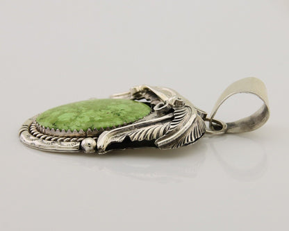 Navajo Pendant 925 Silver Natural Mojave Turquoise Signed E Kee C.80's