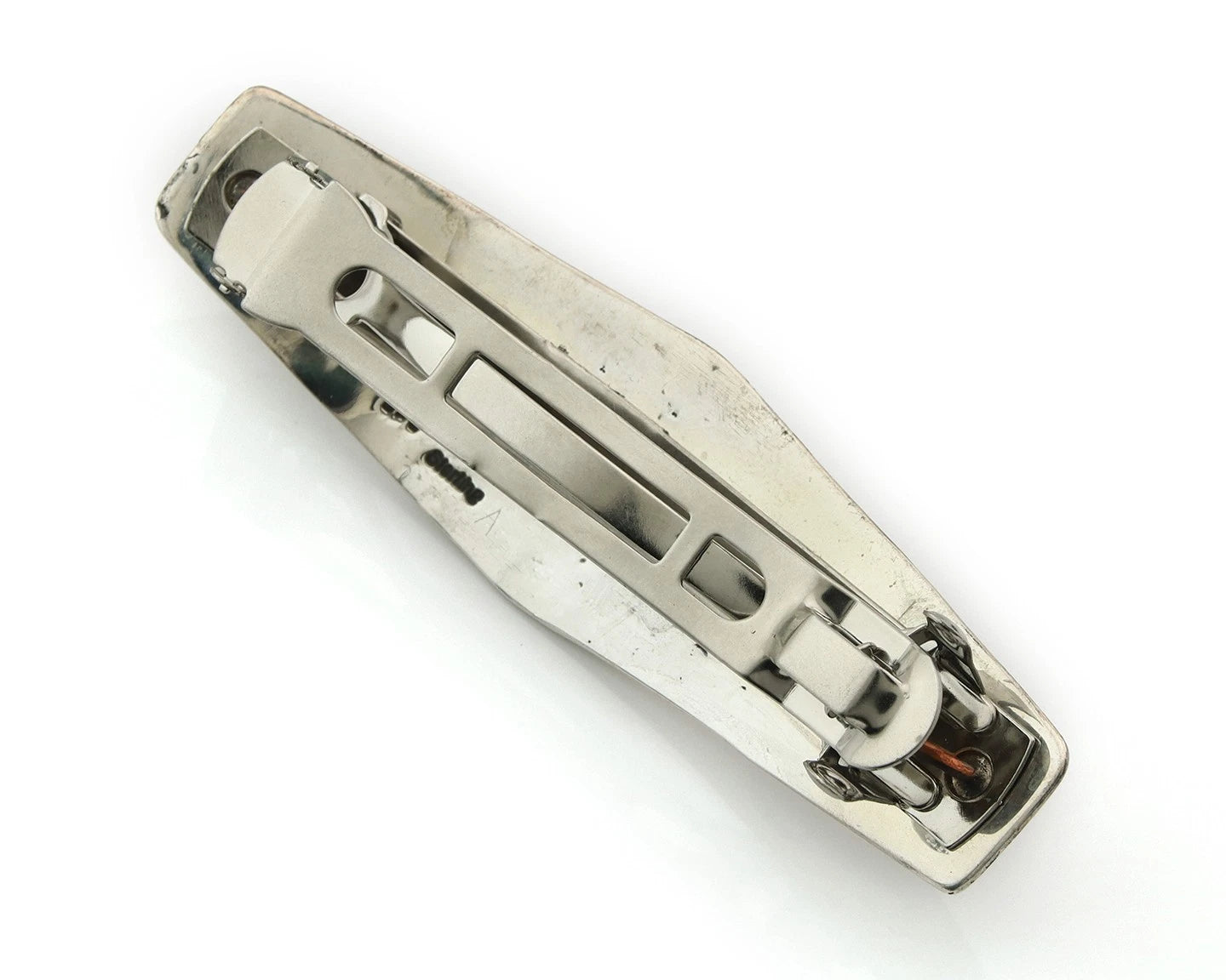 Navajo Barrette Sterling Silver Turquoise Hand Stamped Vintage Native Artist