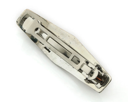 Navajo Barrette Sterling Silver Turquoise Hand Stamped Vintage Native Artist