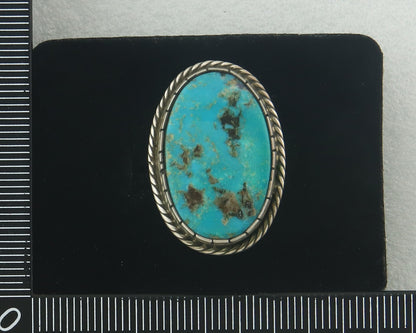 Vintage Navajo Ring 925 Sterling Authentic Traditional Turquoise Size 6.75