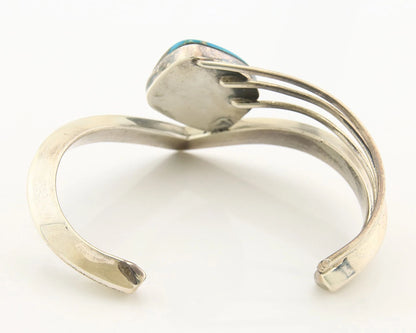 Navajo Cuff Bracelet Sterling Silver Vintage Turquoise Handmade Signed D Zachary