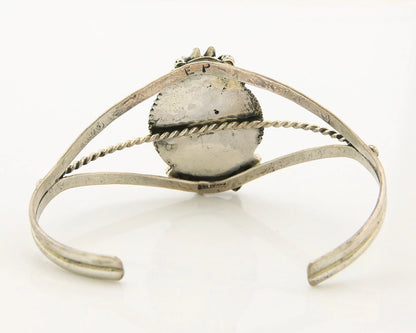 Navajo Cuff Bracelet Sterling Silver Authentic Pink Muscle Artist Signed EP
