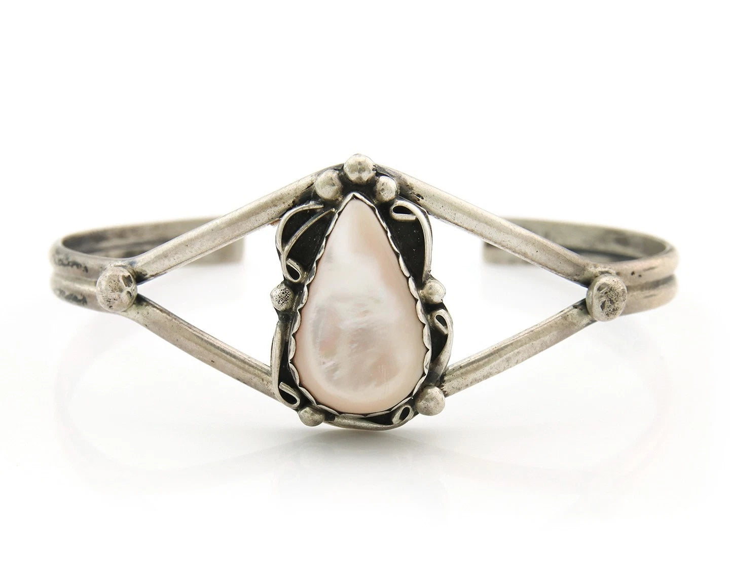 Navajo Cuff Bracelet Sterling Silver Authentic Pink Muscle Native Artist