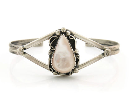 Navajo Cuff Bracelet Sterling Silver Authentic Pink Muscle Native Artist