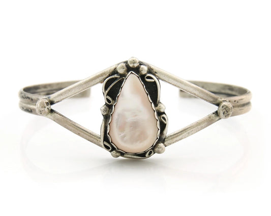 Navajo Cuff Bracelet Sterling Silver Authentic Pink Muscle Native Artist