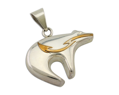 Navajo Spirit Bear Pendant 925 Sterling Silver Native Artist C.80's