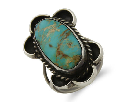 Navajo Handmade Ring 925 Silver Turquoise Native Artist C.80's