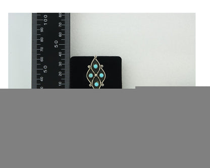 Vintage Zuni Ring 925 Sterling Authentic Natural Turquoise Native Artist Sz 9.75