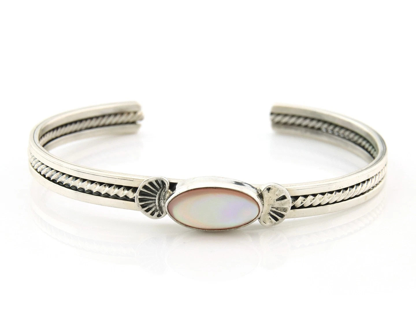 Navajo Cuff Bracelet Sterling Silver Authentic Pink Muscle Native Artist