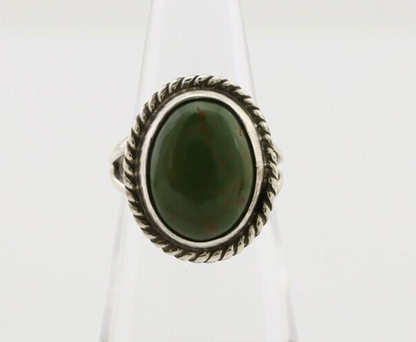 Navajo Ring 925 Silver Natural Green Turquoise Native American Artist C.80's