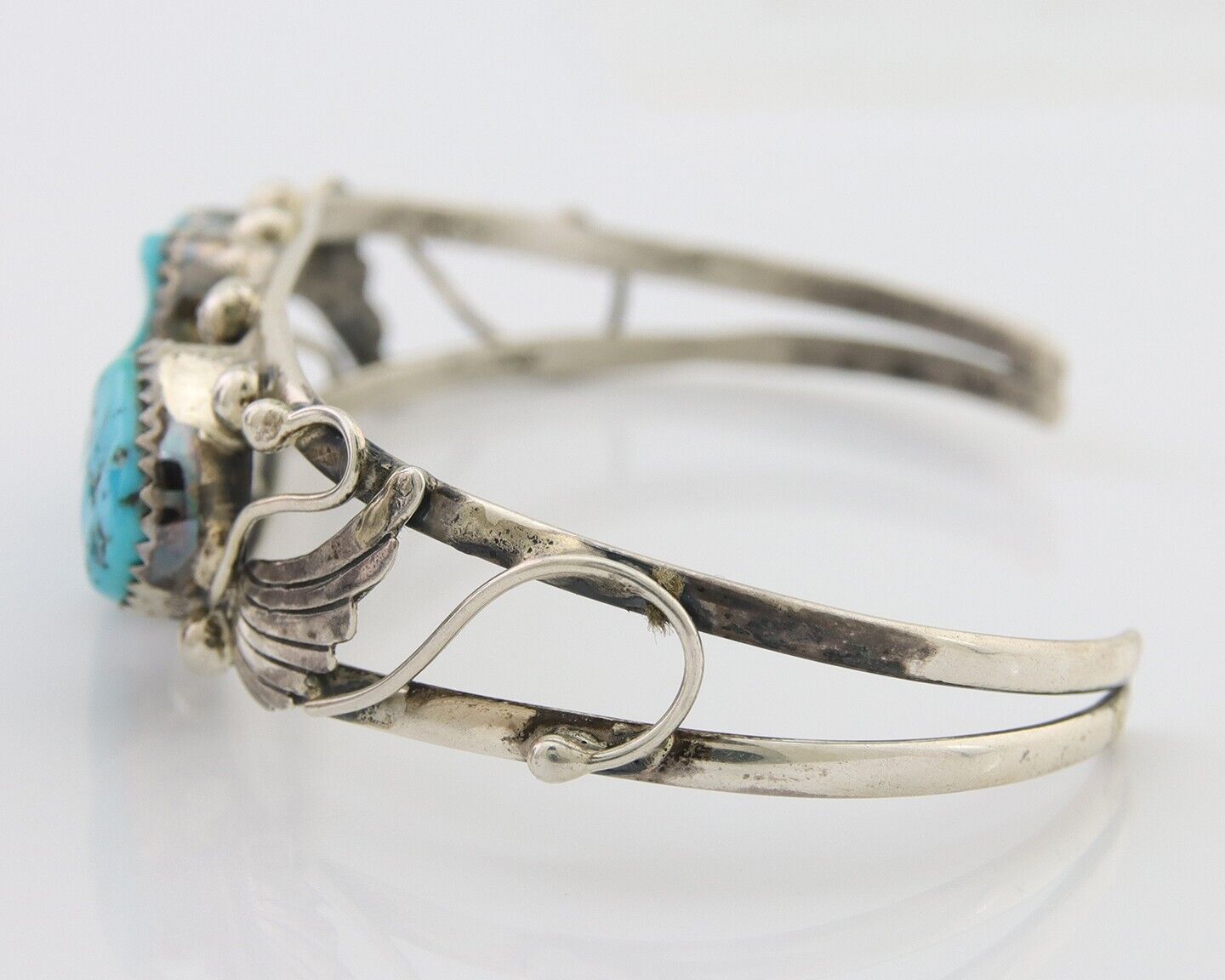 Navajo Bracelet 925 Silver Sleeping Beauty Turquoise Native American C.80's