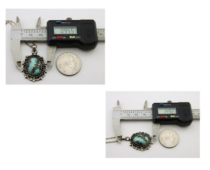 Navajo Necklace 925 Silver Natural Turquoise Native American Artist C.80's