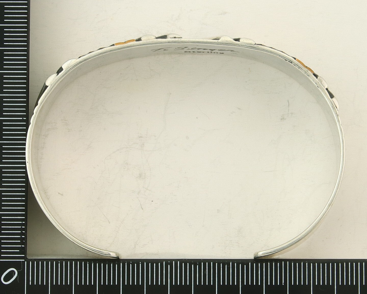 Navajo Bracelet Gold & 925 Silver Handmade 16 mm Wide Signed Thomas Singer C80s