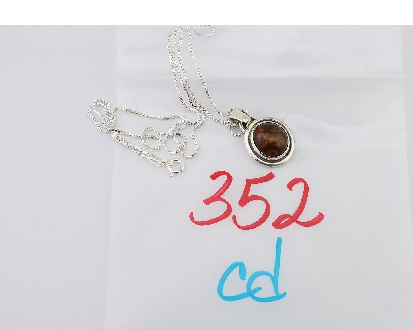 Navajo Handmade Necklace 925 Silver Fire Opal Artist Signed Sunburst C.80's