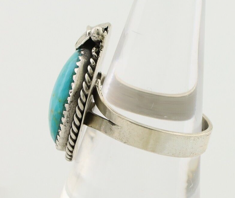 Navajo Ring 925 Silver Natural Blue Turquoise Native American Artist C.80's
