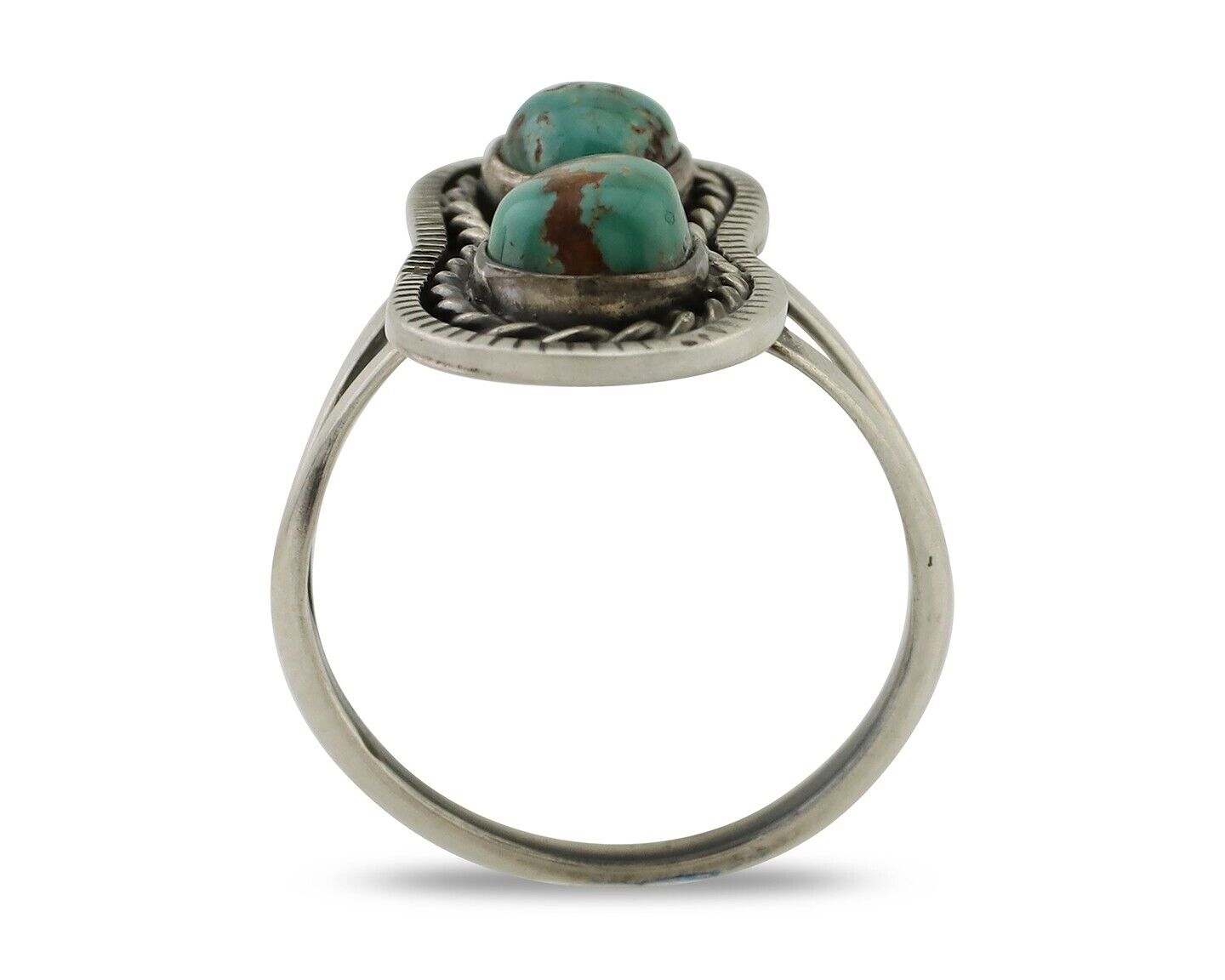 Navajo Handmade Ring 925 Silver Natural Turquoise Native American Artist C.80's