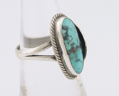 Navajo Ring 925 Silver Blue Gem Turquoise Native American Artist C.80's