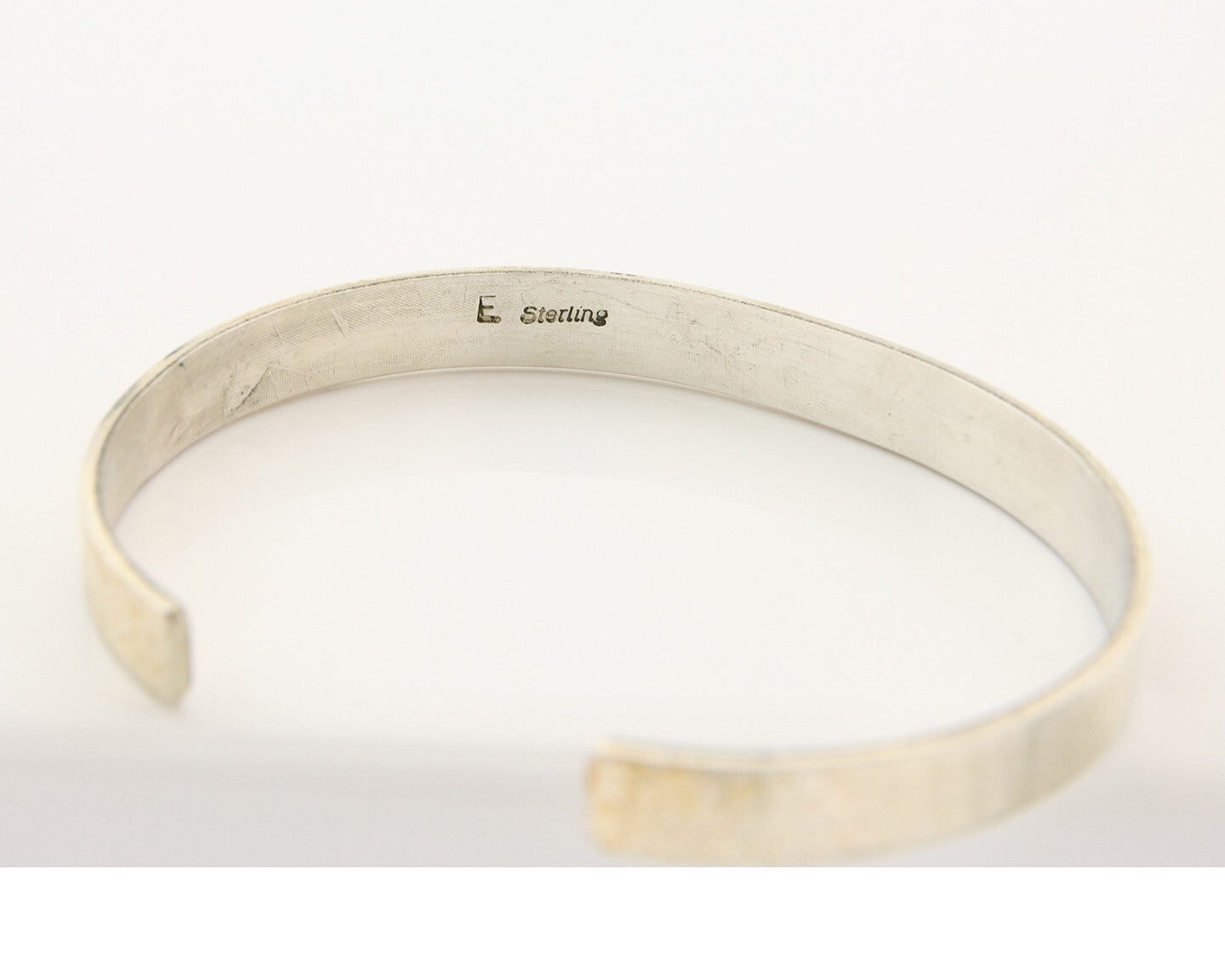 Navajo Bracelet 925 Silver & 12k Yellow Gold Plated Cuff Signed E C.80's