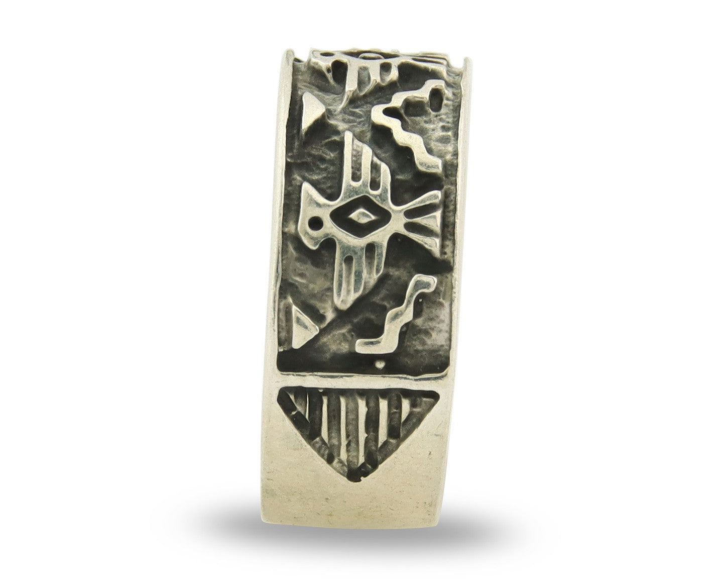 Navajo Band Ring Sterling Silver Vintage Authentic Signed BSM Size 5.0