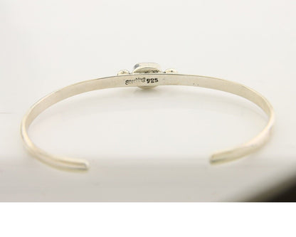 Navajo Bracelet .925 Silver Natural Red Coral Cuff Native American Artist C.80's