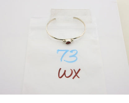 Navajo Bracelet .925 Silver Natural Red Coral Cuff Native American Artist C.80's