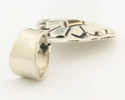 Navajo Kokopelli Pendant Sterling Silver & Gold Authentic Traditional Signed RT