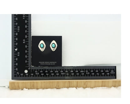 Navajo Earrings Sterling Silver Turquoise Dangle Vintage Authentic
