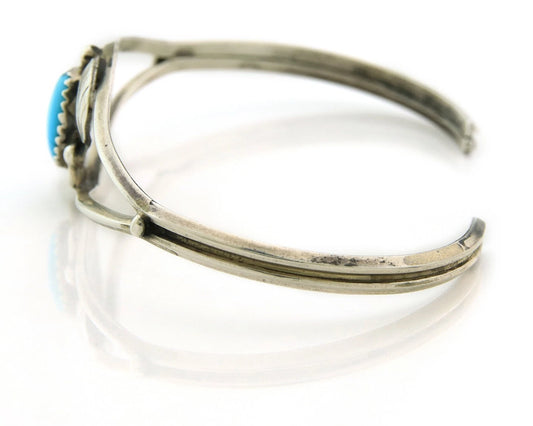 Navajo Cuff Bracelet 925 Sterling Silver Turquoise Vintage Handmade