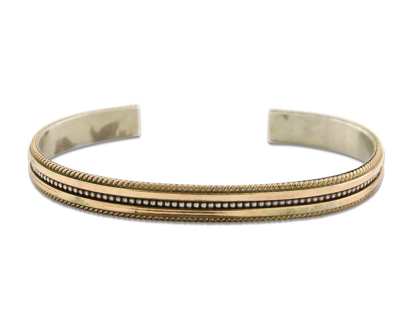 Navajo Bracelet 925 Silver & 12K Gold Cuff Artist Signed TAHE C.80's