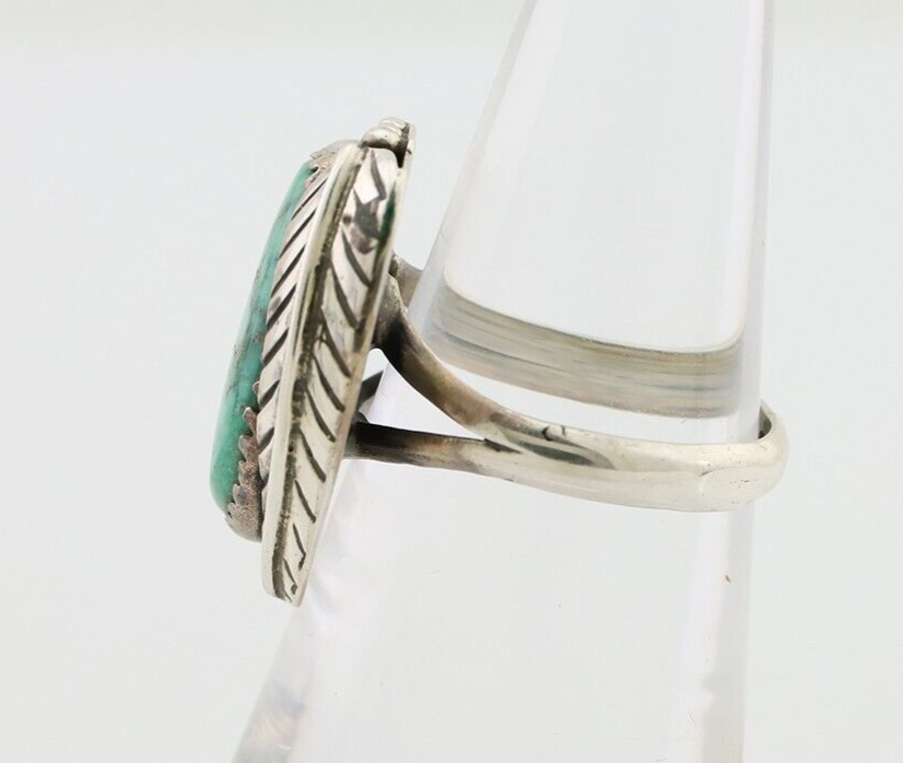 Navajo Handmade Ring 925 Silver Natural Turquoise Artist Signed IJC C.80's