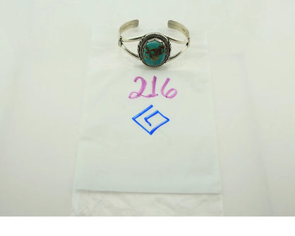 Navajo Cuff Bracelet Sterling Silver Turquoise Handmade Vintage Signed Sunrise