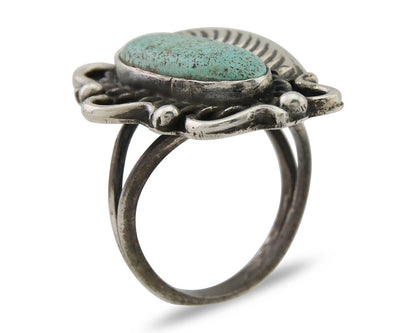 Navajo Handmade Ring 925 Silver Mine 8 Turquoise Native Artist C.80's