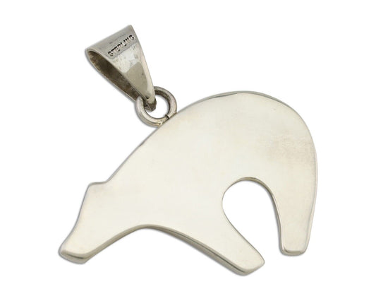 Navajo Spirit Bear Pendant 925 Sterling Silver Native Artist C.80's