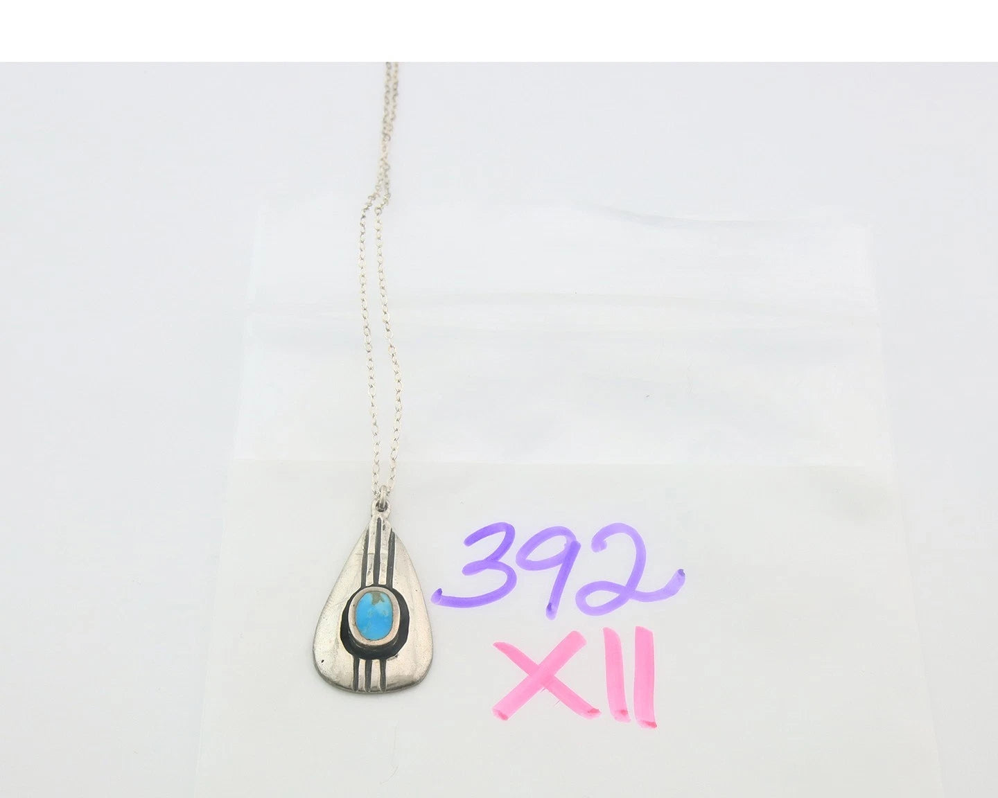 Navajo Necklace Sterling Silver Natural Blue Turquoise Vintage Handmade