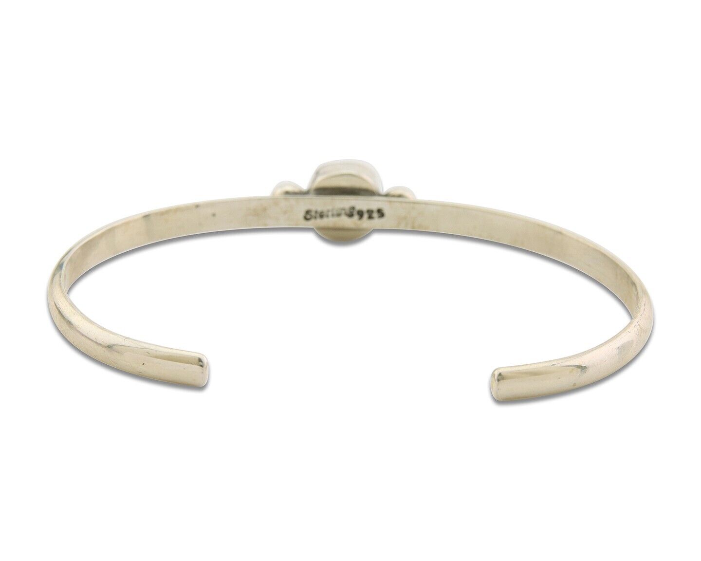 Navajo Bracelet .925 Silver Natural Red Coral Cuff Native American Artist C.80's