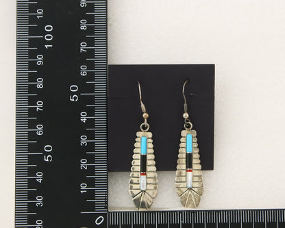 Navajo Earrings 925 Silver Natural Gemstone Artist Signed YY C.80's