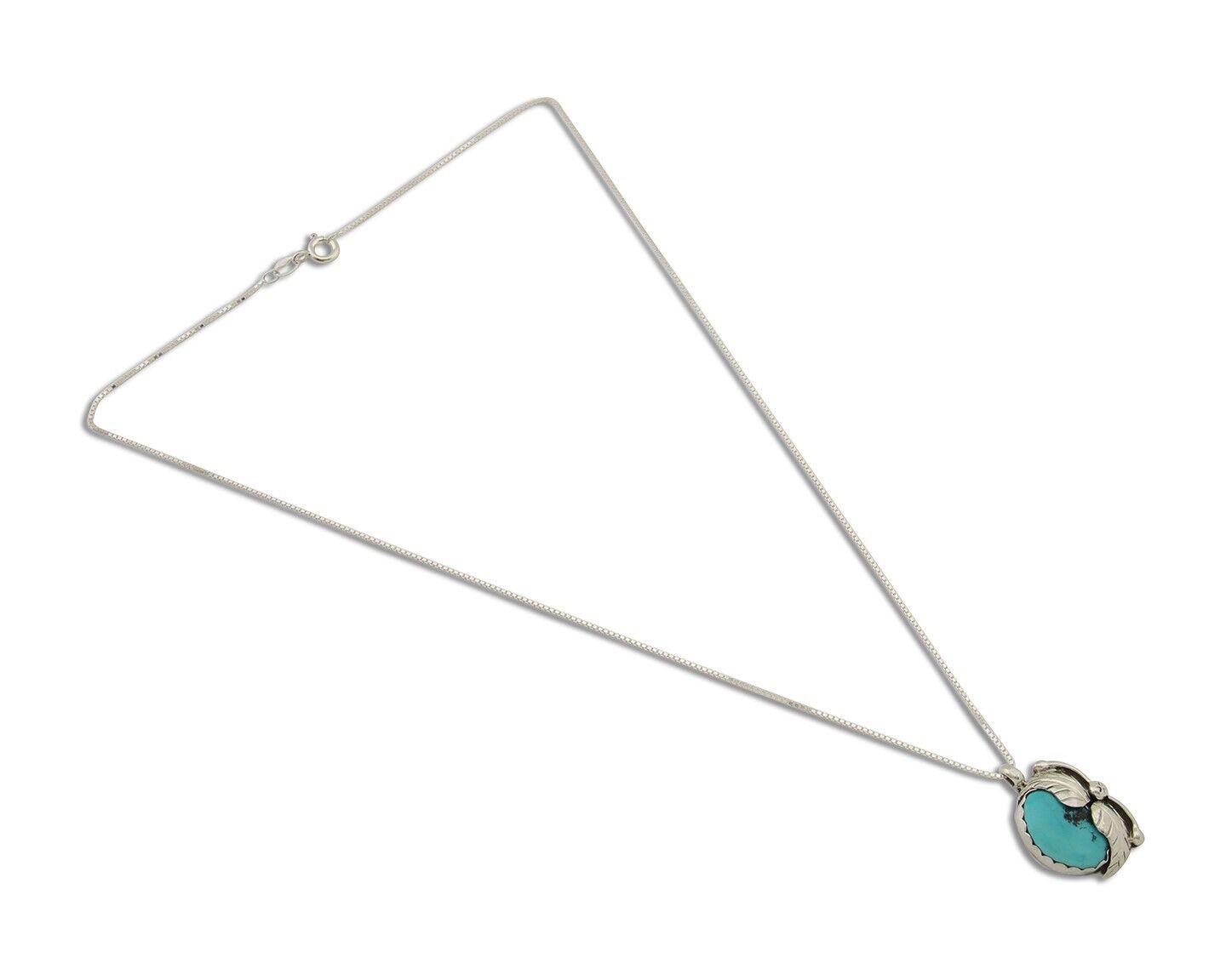 Navajo Necklace 925 Silver Natural Blue Turquoise Artist Signed D Zachary C.80's