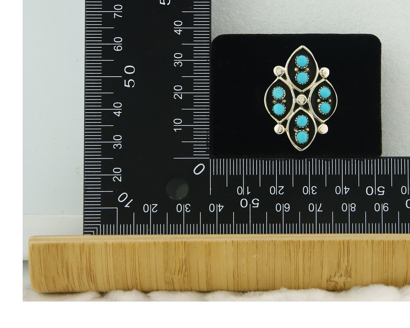 Vintage Zuni Ring 925 Sterling Authentic Natural Turquoise Native Artist Sz 5.25