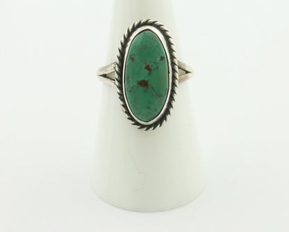 Navajo Ring 925 Silver Natural Green Turquoise Signed M Montoya C.80's