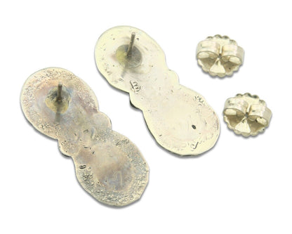 Navajo Earrings 925 Silver Natural Turquoise Native American Artist C80s