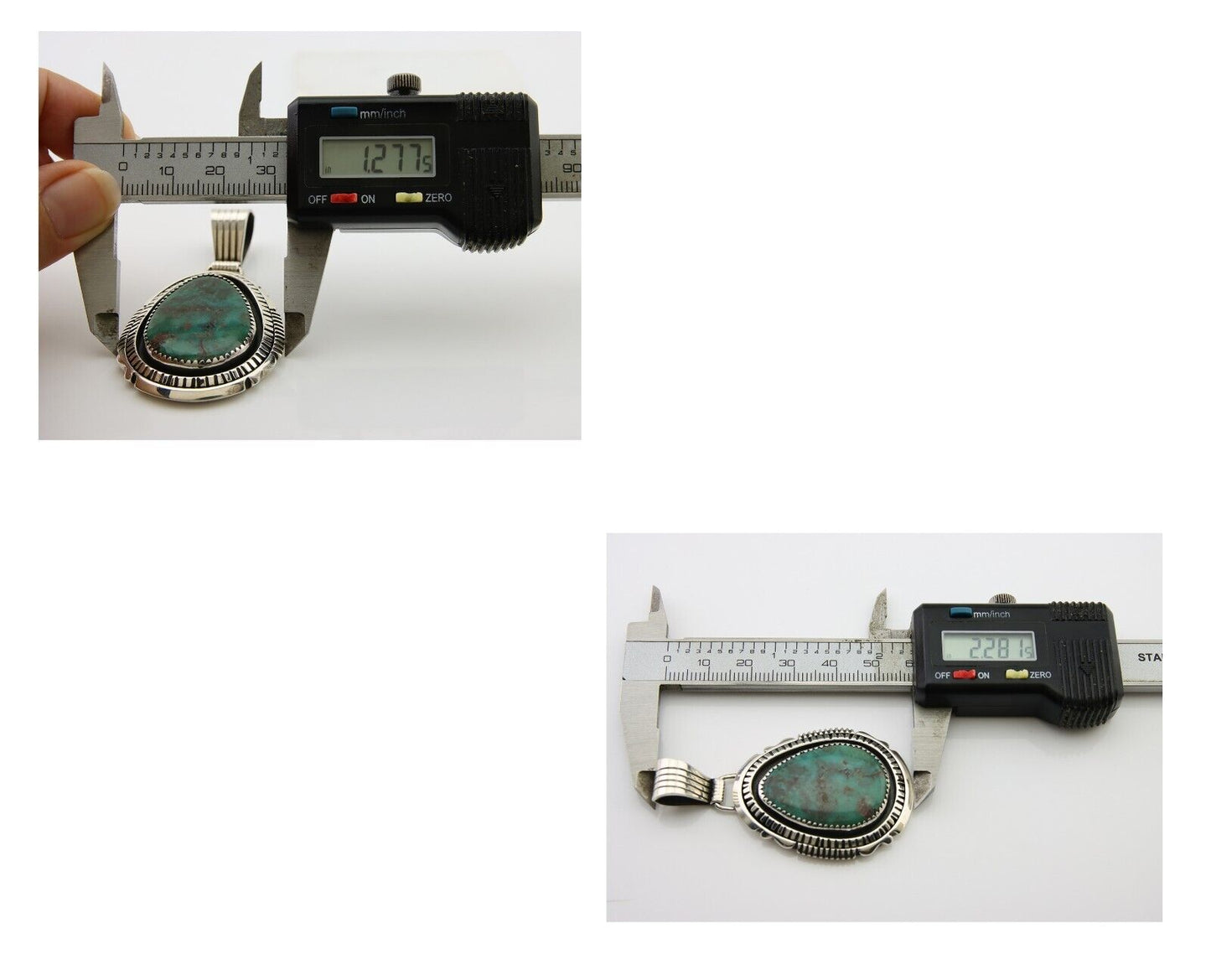 Navajo Pendant 925 Silver Natural Turquoise Artist Signed Lidia Begay C.80's