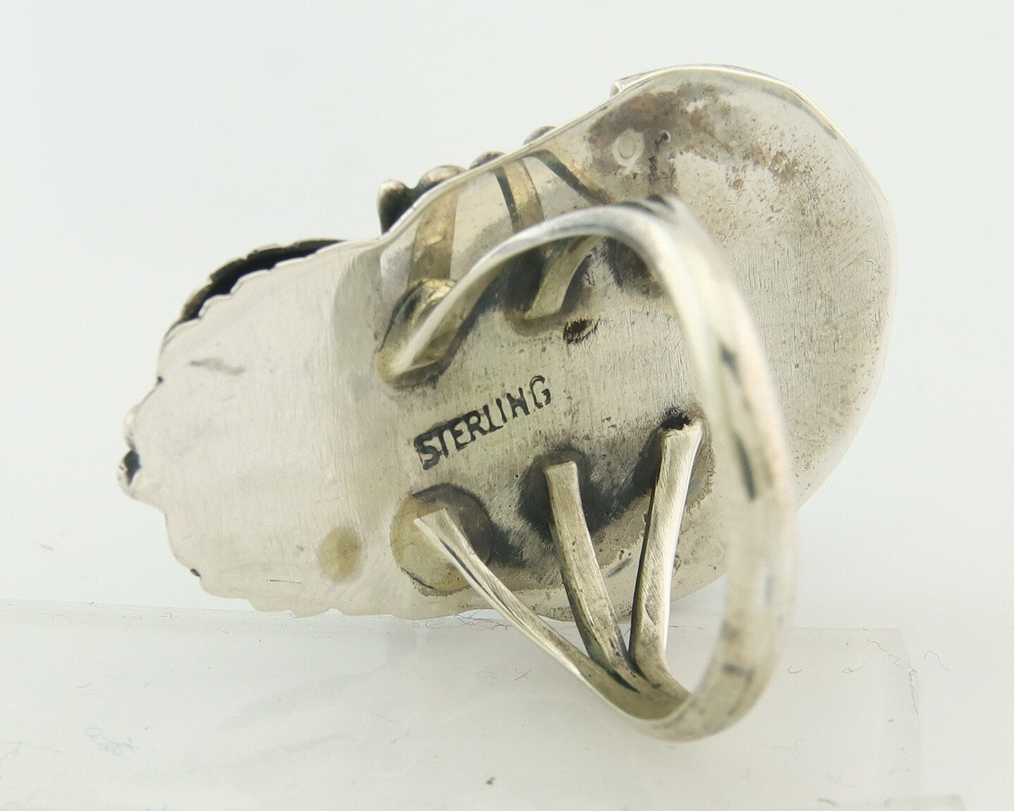Vintage Navajo Ring 925 Sterling Natural Gemstone Native Artist Size 6.25